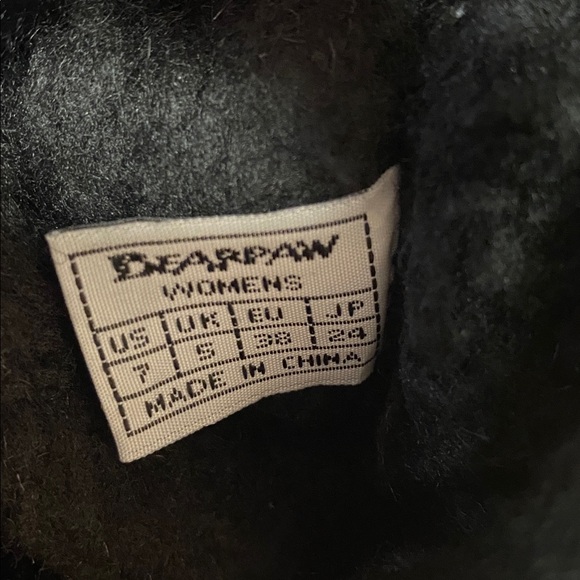 BearPaw Black Sheepskin Suede Leather Lace-Up Mid-Length Tall Shearling Boots - Picture 10 of 13